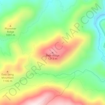 Mappa topografica Smyth County, altitudine, rilievo