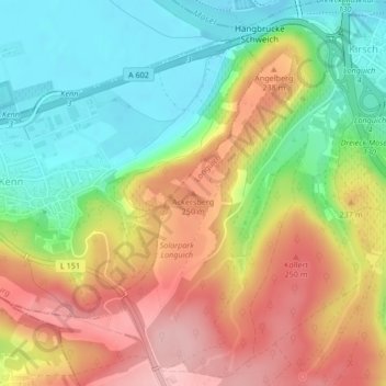 Mappa topografica Ackersberg, altitudine, rilievo