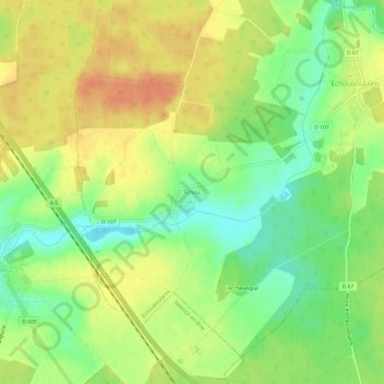 Mappa topografica Echou, altitudine, rilievo