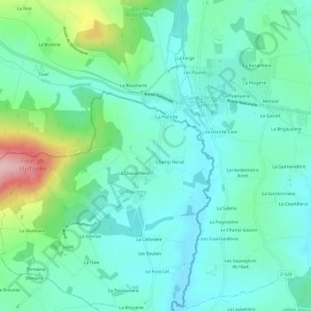 Mappa topografica La Caillère, altitudine, rilievo