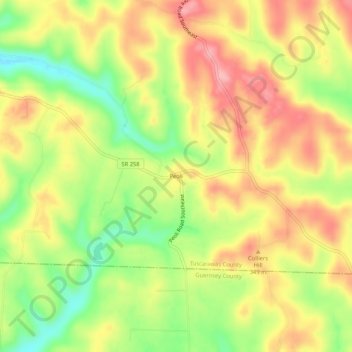 Mappa topografica Peoli, altitudine, rilievo
