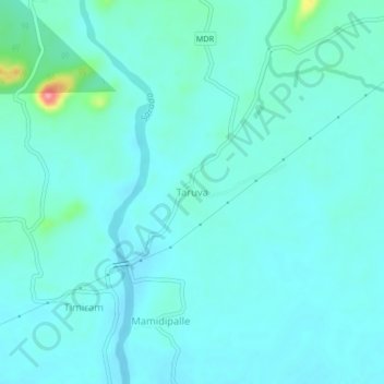 Mappa topografica Taruva, altitudine, rilievo