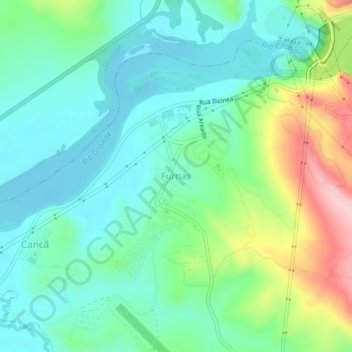 Mappa topografica Furnas, altitudine, rilievo