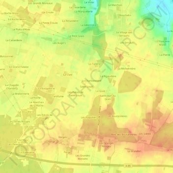 Mappa topografica Saint-Louis, altitudine, rilievo