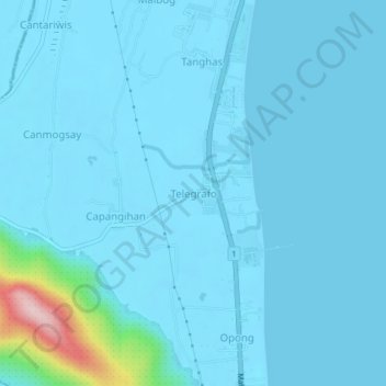Mappa topografica Telegrafo, altitudine, rilievo
