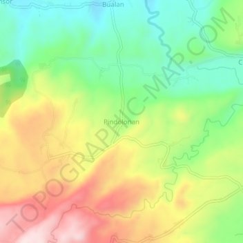 Mappa topografica Pindolonan, altitudine, rilievo
