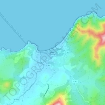 Mappa topografica Losari, altitudine, rilievo