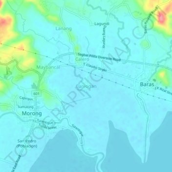 Mappa topografica Caniogan, altitudine, rilievo
