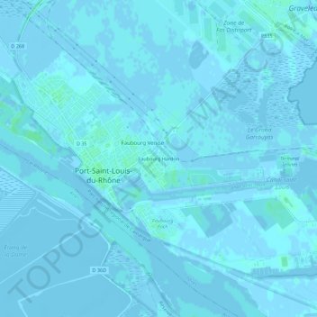 Mappa topografica Faubourg Hardon, altitudine, rilievo