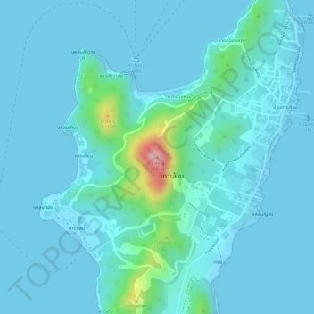 Mappa topografica Khao Yai, altitudine, rilievo