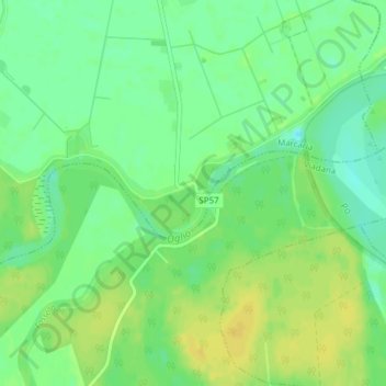 Mappa topografica Torre d'Oglio, altitudine, rilievo