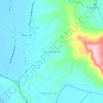 Mappa topografica Cabugbugan, altitudine, rilievo