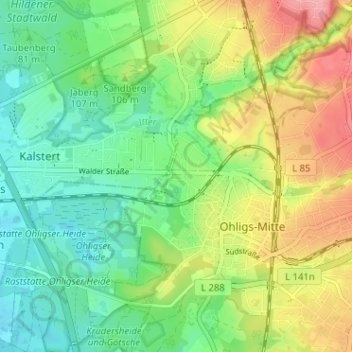 Mappa topografica Molterkiste, altitudine, rilievo