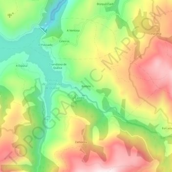 Mappa topografica Bretelo, altitudine, rilievo
