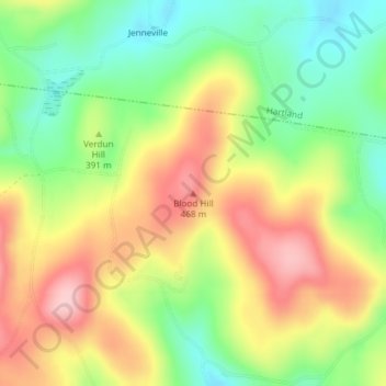Mappa topografica Blood Hill, altitudine, rilievo