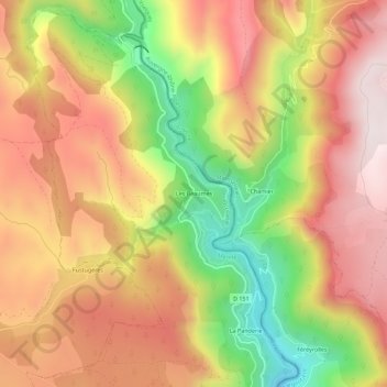 Mappa topografica Les Beaumes, altitudine, rilievo