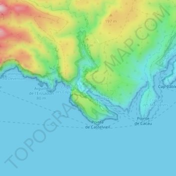 Mappa topografica Dalle du Chat, altitudine, rilievo