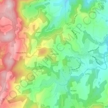 Mappa topografica Saint-Didier, altitudine, rilievo
