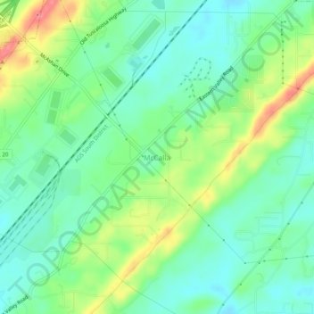 Mappa topografica McCalla, altitudine, rilievo