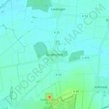 Mappa topografica Bodenstedt, altitudine, rilievo