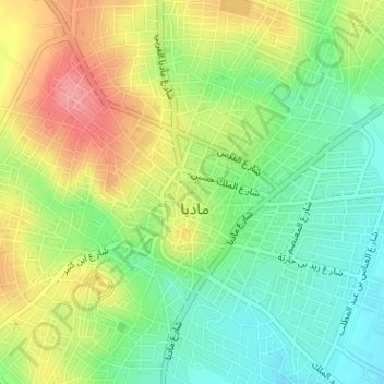 Mappa topografica Madaba Map, altitudine, rilievo