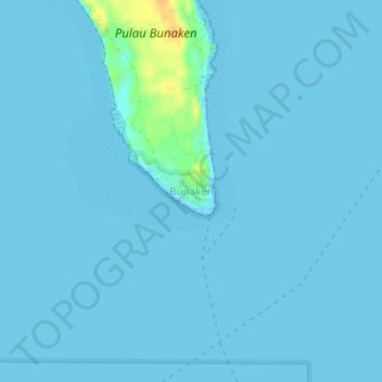 Mappa topografica Bunaken, altitudine, rilievo