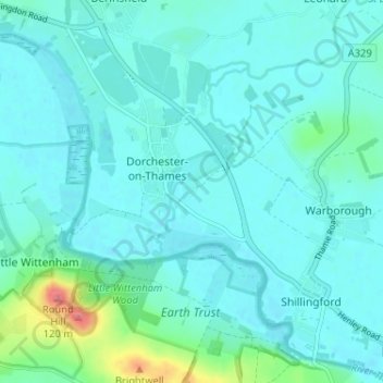 Mappa topografica Overy, altitudine, rilievo