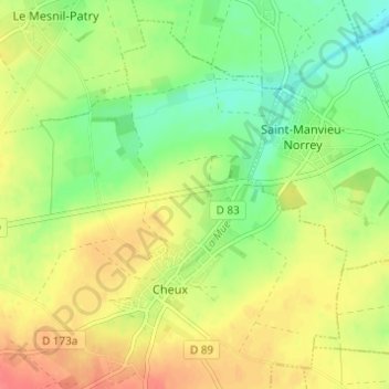 Mappa topografica La Guinguette, altitudine, rilievo