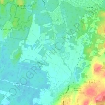 Mappa topografica Wiesen, altitudine, rilievo