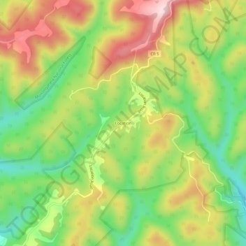 Mappa topografica Location, altitudine, rilievo