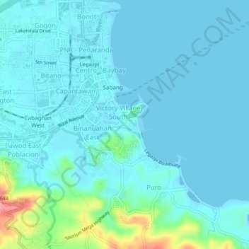 Mappa topografica Dap-Dap, altitudine, rilievo
