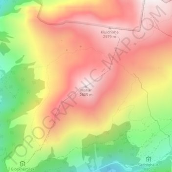 Mappa topografica Mohar, altitudine, rilievo