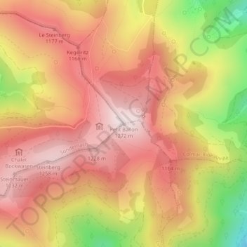 Mappa topografica Petit Ballon, altitudine, rilievo