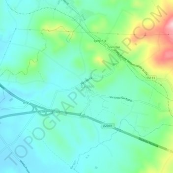 Mappa topografica Dattilo, altitudine, rilievo