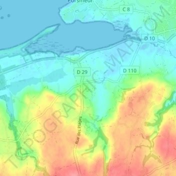 Mappa topografica Kerléa, altitudine, rilievo