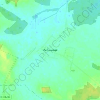 Mappa topografica Мельница, altitudine, rilievo