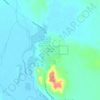 Mappa topografica Tecopa Hot Springs, altitudine, rilievo