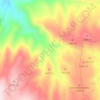 Mappa topografica Sierra de Gádor, altitudine, rilievo