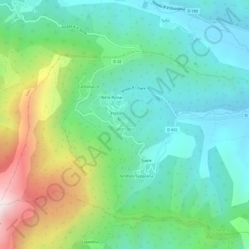 Mappa topografica Ortale, altitudine, rilievo