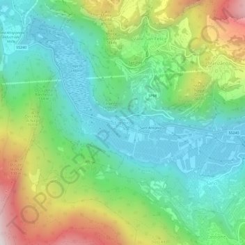Mappa topografica Loppio, altitudine, rilievo