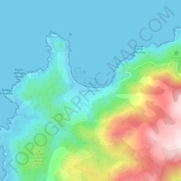 Mappa topografica Campomoro, altitudine, rilievo