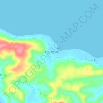 Mappa topografica Dominlog, altitudine, rilievo