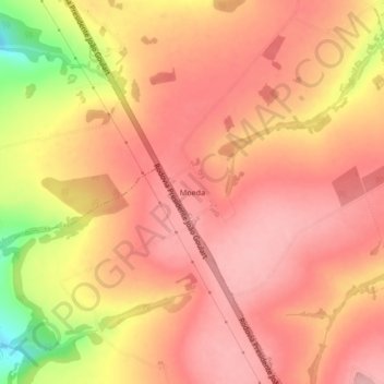 Mappa topografica Moeda, altitudine, rilievo