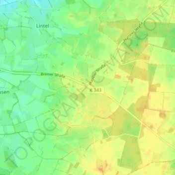 Mappa topografica Hurrel, altitudine, rilievo