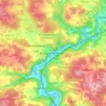 Mappa topografica Rupprechtstegen, altitudine, rilievo