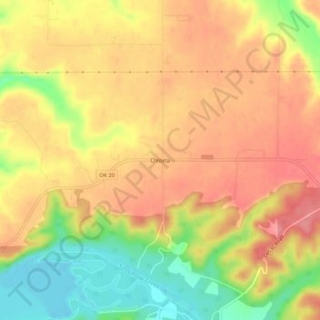 Mappa topografica Chloeta, altitudine, rilievo