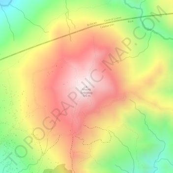 Mappa topografica Mount Balagbag, altitudine, rilievo