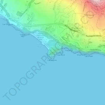 Mappa topografica Piton Grande Anse, altitudine, rilievo