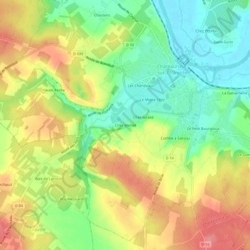 Mappa topografica Chez Merlet, altitudine, rilievo