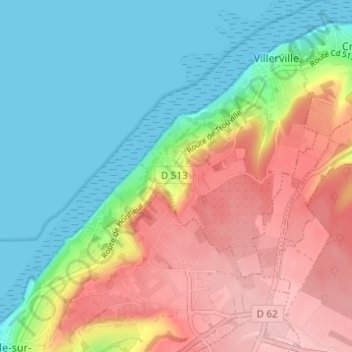 Mappa topografica Grand Bec, altitudine, rilievo
